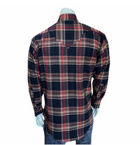 Men's Plush Flannel Brown & Black Plaid Western Shirt