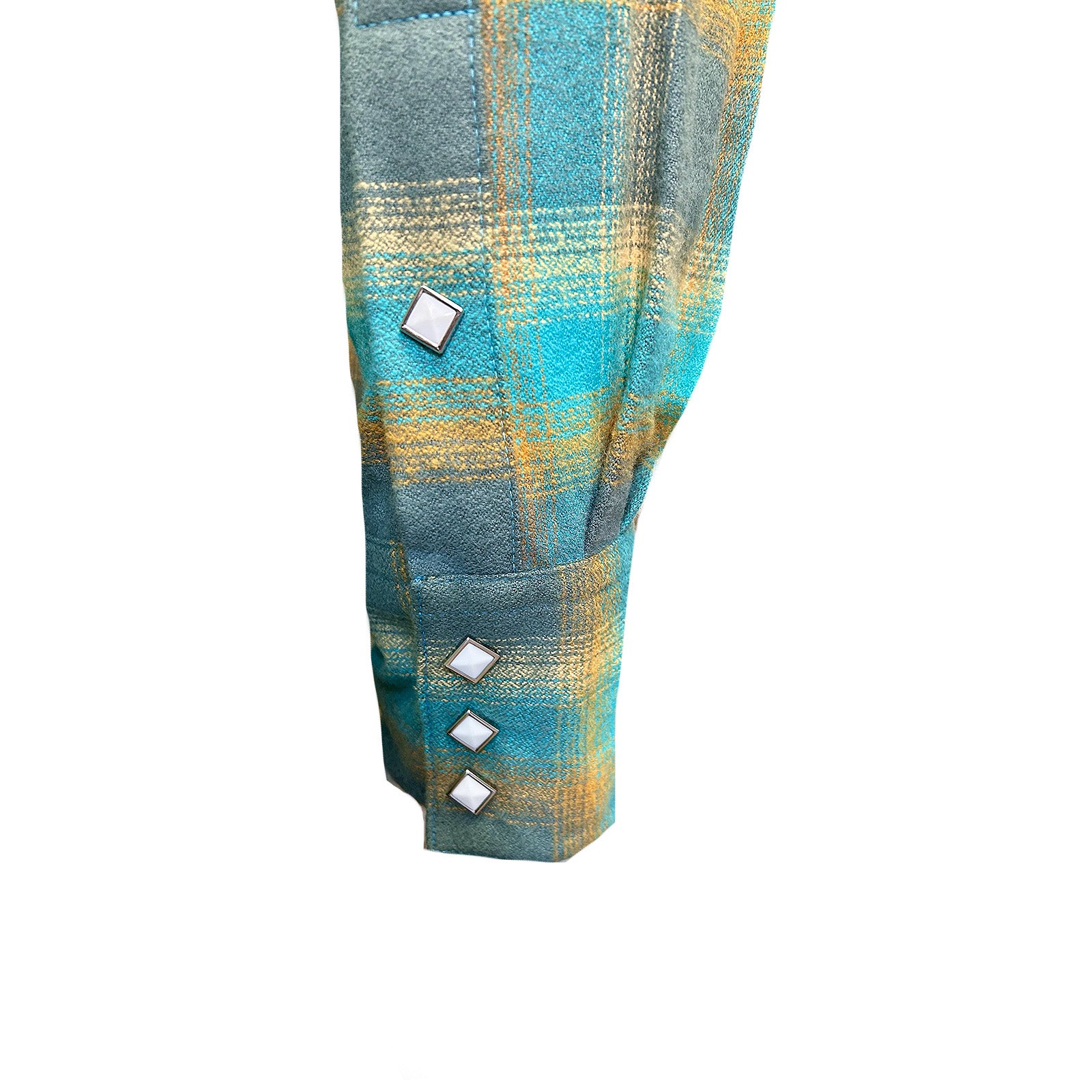 Men's Plush Flannel Green & Turquoise Plaid Western Shirt - Rockmount