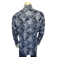 Men's Charcoal Skulls & Moths Print Western Shirt - Rockmount