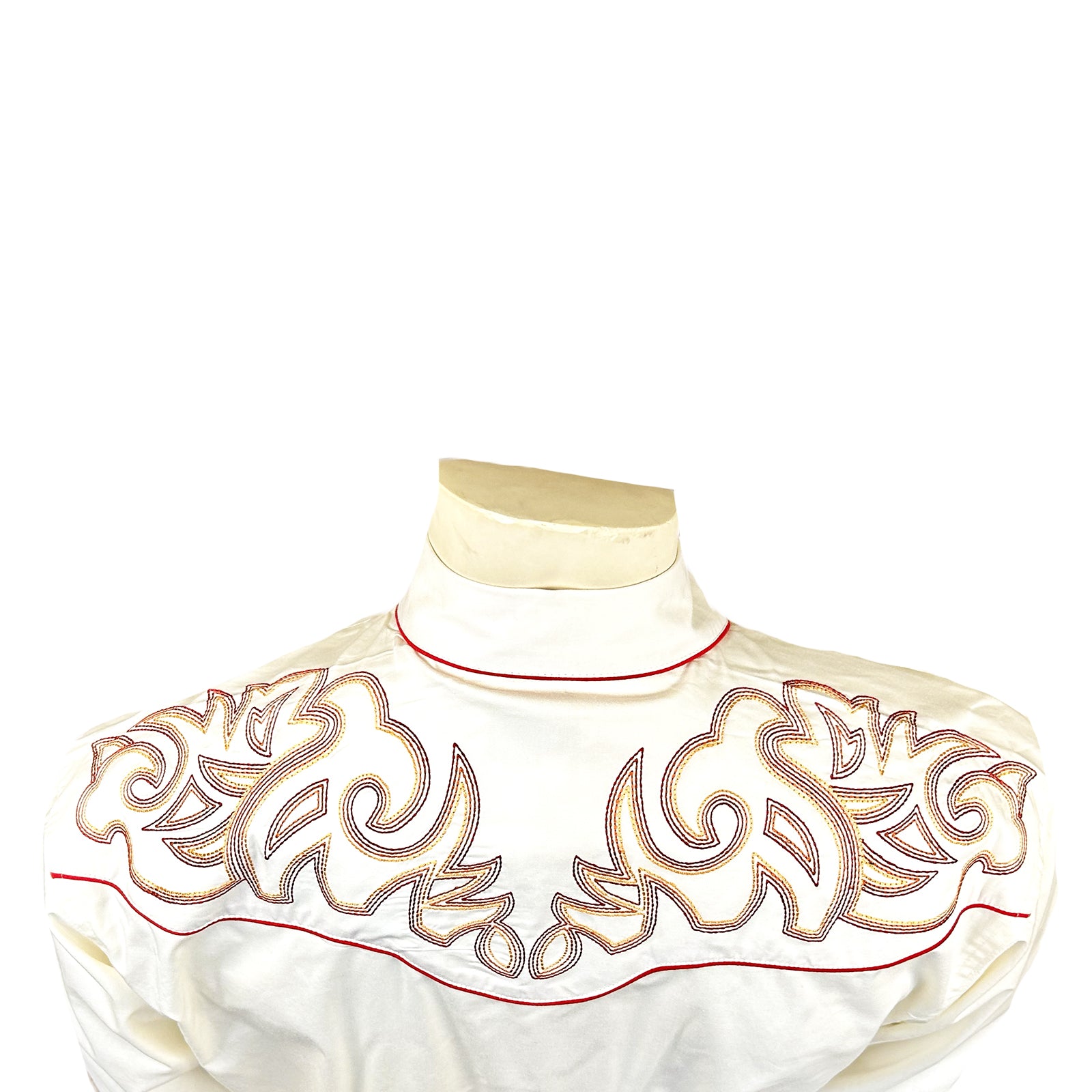 Men's Ivory Boot Top Embroidered Western Shirt - Rockmount