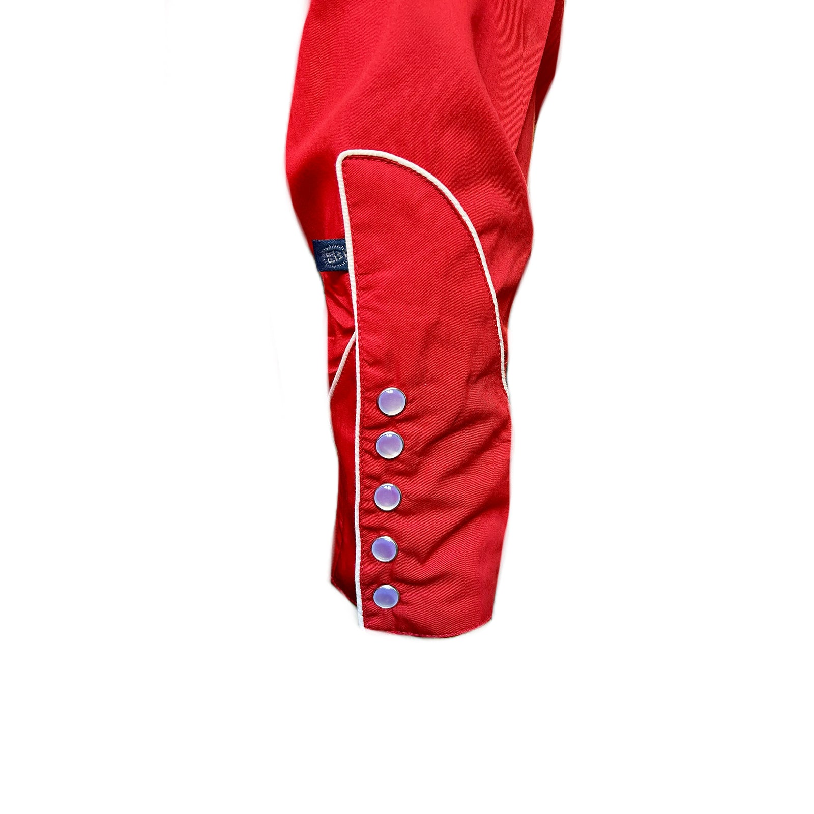 Men's Vintage Red Floral & Stars Embroidered Western Shirt