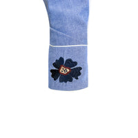 Men's Vintage Blue Floral Embroidered Western Shirt - Rockmount