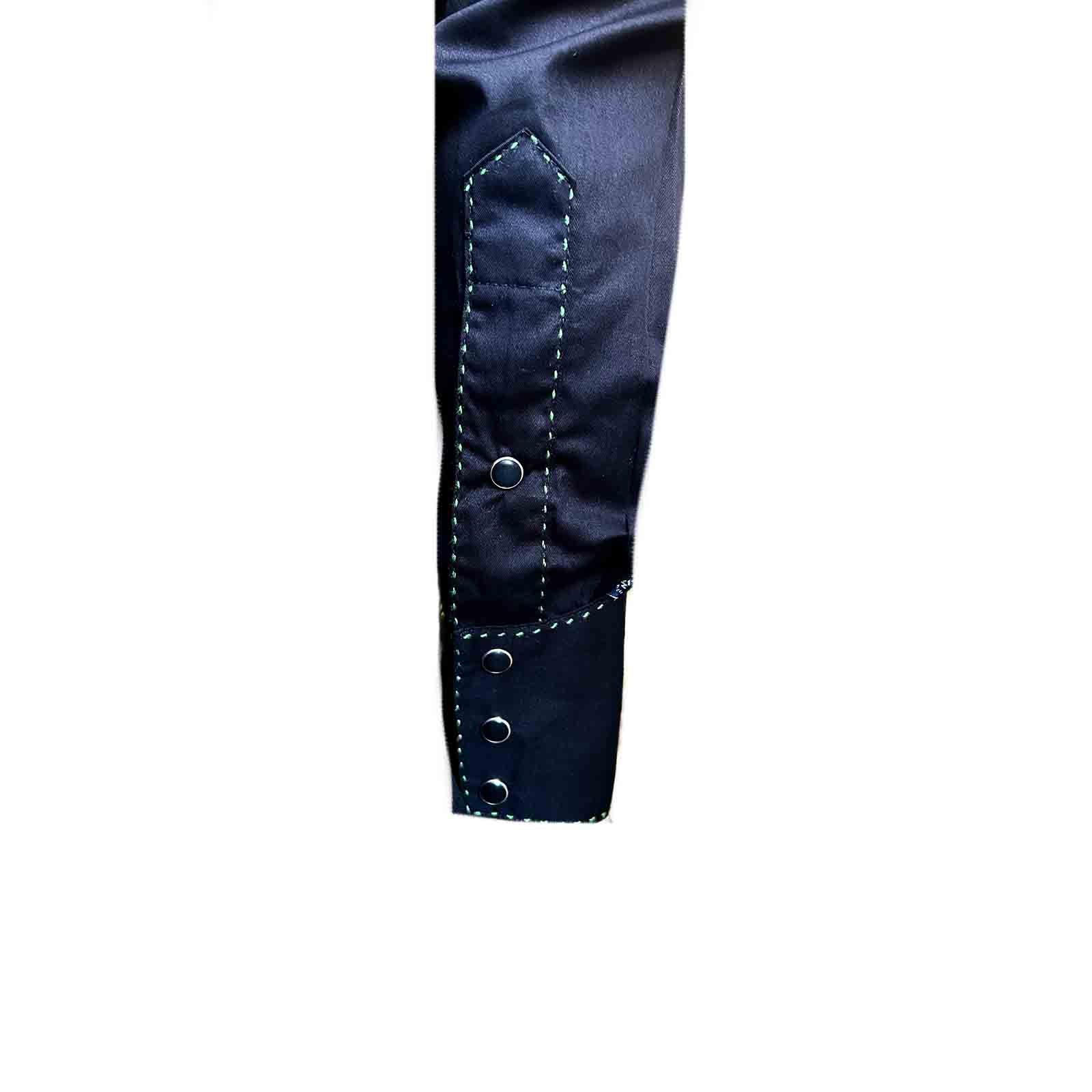 Men's Black Cannabis Cowboy Embroidered Western Shirt - Rockmount