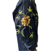 Men's Black Floral Embroidered Cotton Gabardine Western Shirt - Rockmount