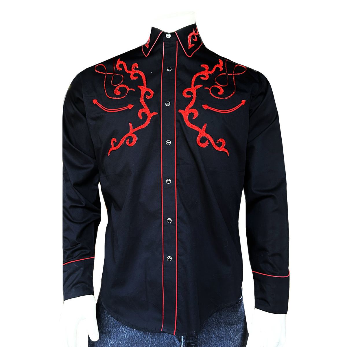 Men's Sugar Skulls Vintage Embroidered Western Shirt - Rockmount