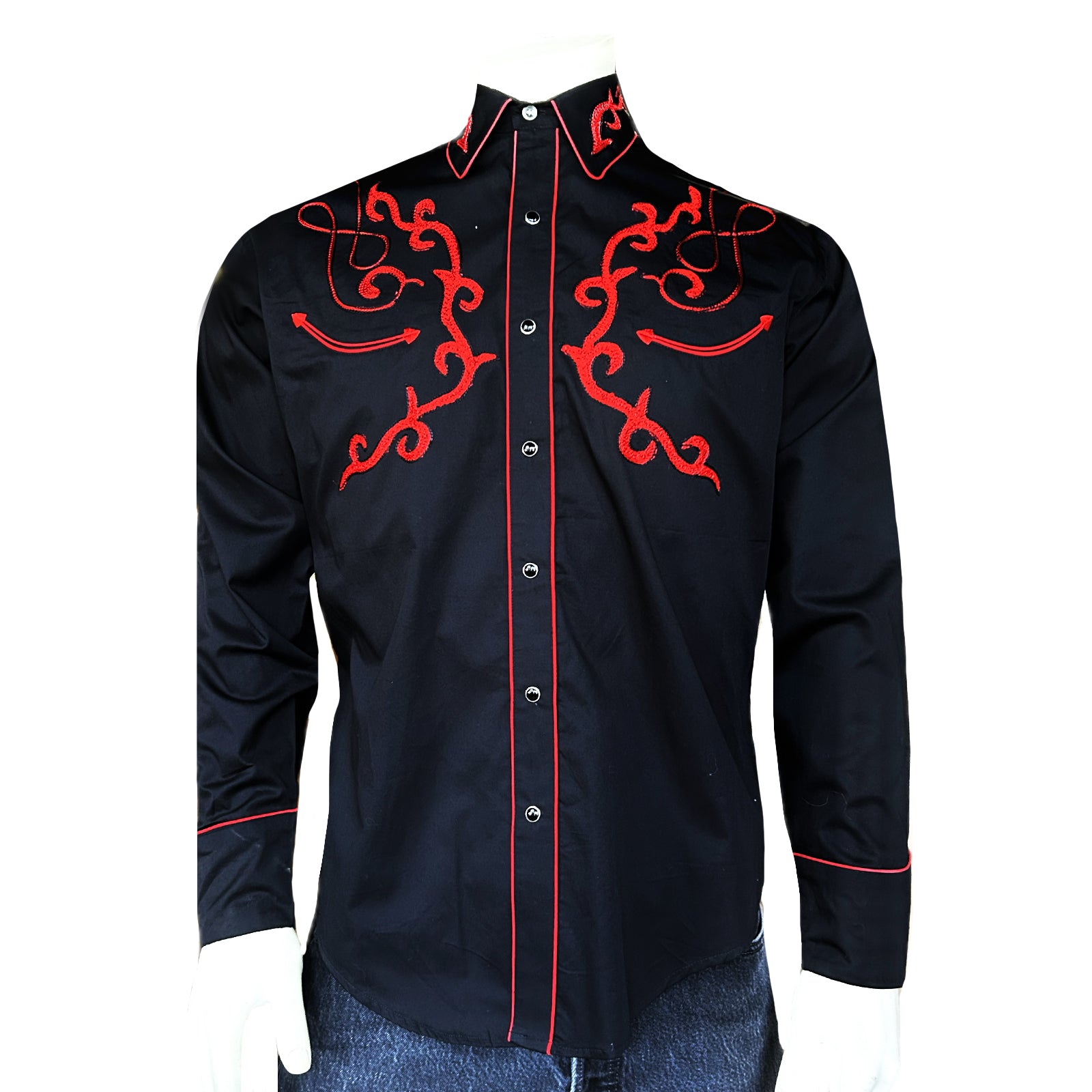 Men's Sugar Skulls Vintage Embroidered Western Shirt - Rockmount