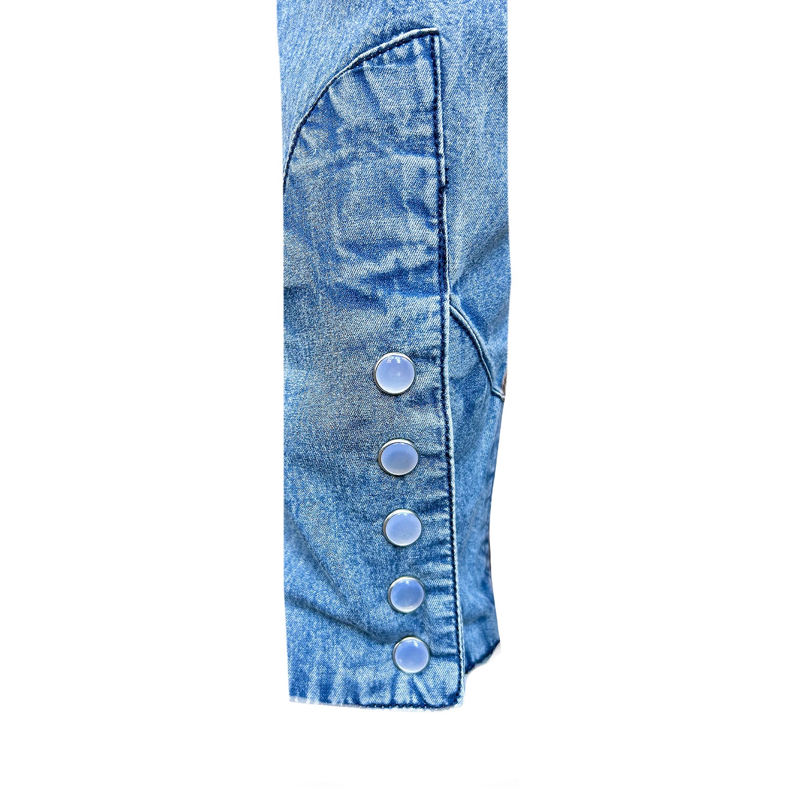 Men's Vintage 2-Tone Denim & Steer Skull Embroidered Western Shirt - Rockmount