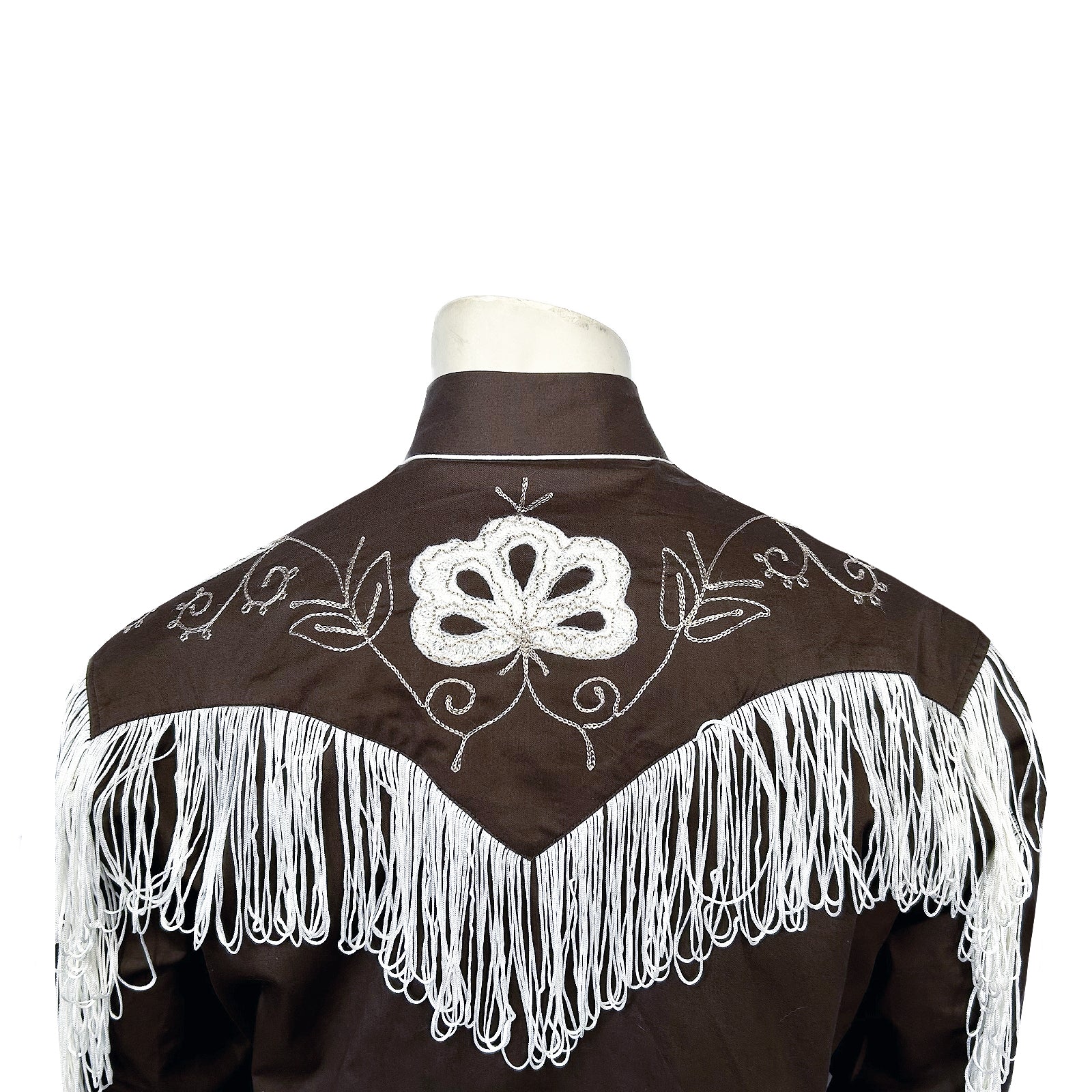 Men's Vintage Fringe Brown Embroidered Western Shirt - Rockmount