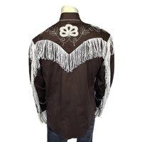 Men's Vintage Fringe Brown Embroidered Western Shirt - Rockmount