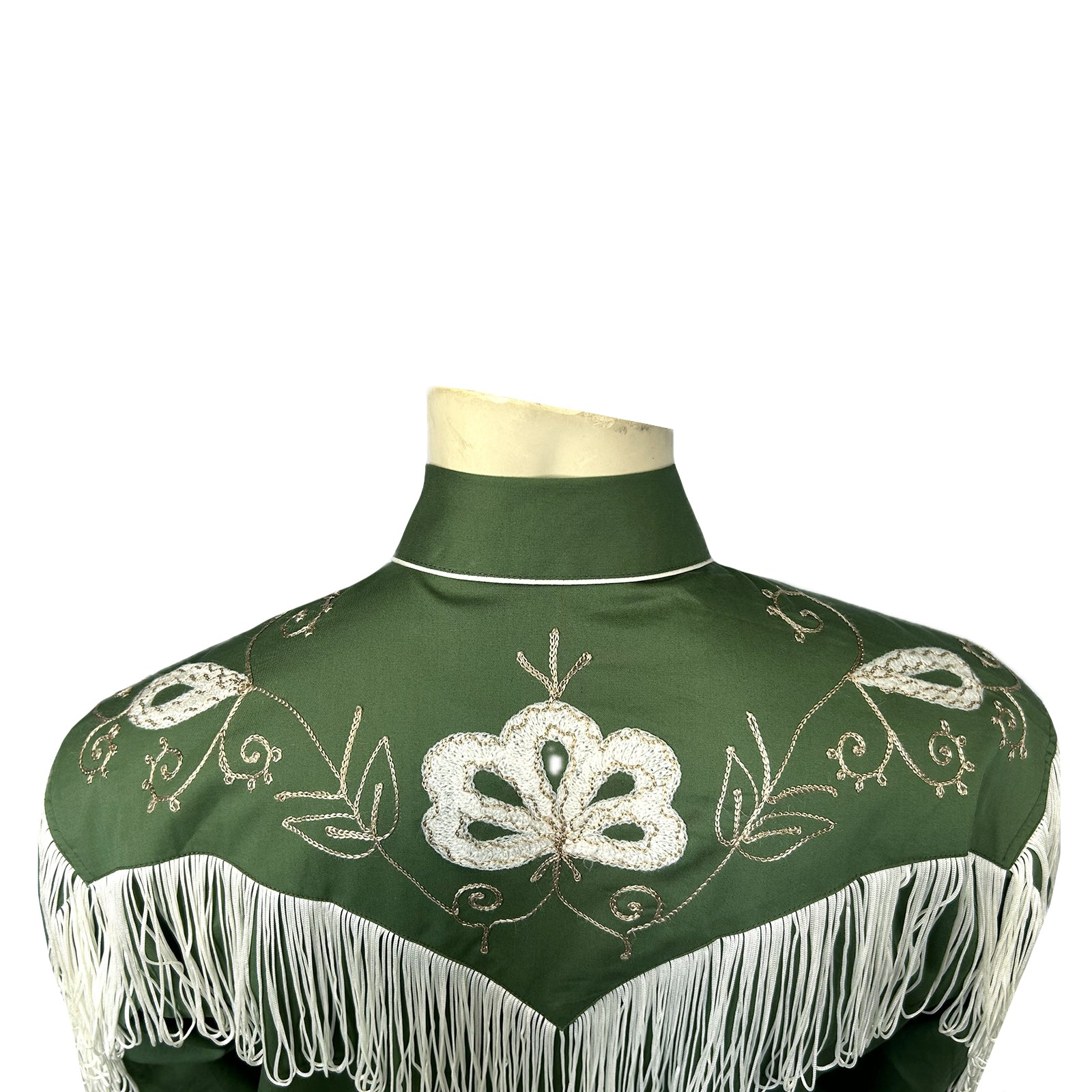 Men's Vintage Green Fringe Embroidered Western Shirt - Rockmount
