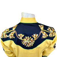 Men's Floral 2-Tone Black & Gold Embroidered Western Shirt - Rockmount