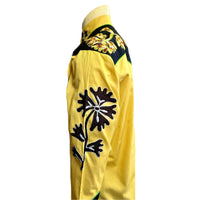 Men's Floral 2-Tone Black & Gold Embroidered Western Shirt - Rockmount