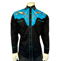 Men's 2-Tone Space Cowboy Embroidered Western Shirt - Rockmount