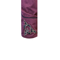 Men's Vintage Burgundy Fringe Embroidered Western Shirt