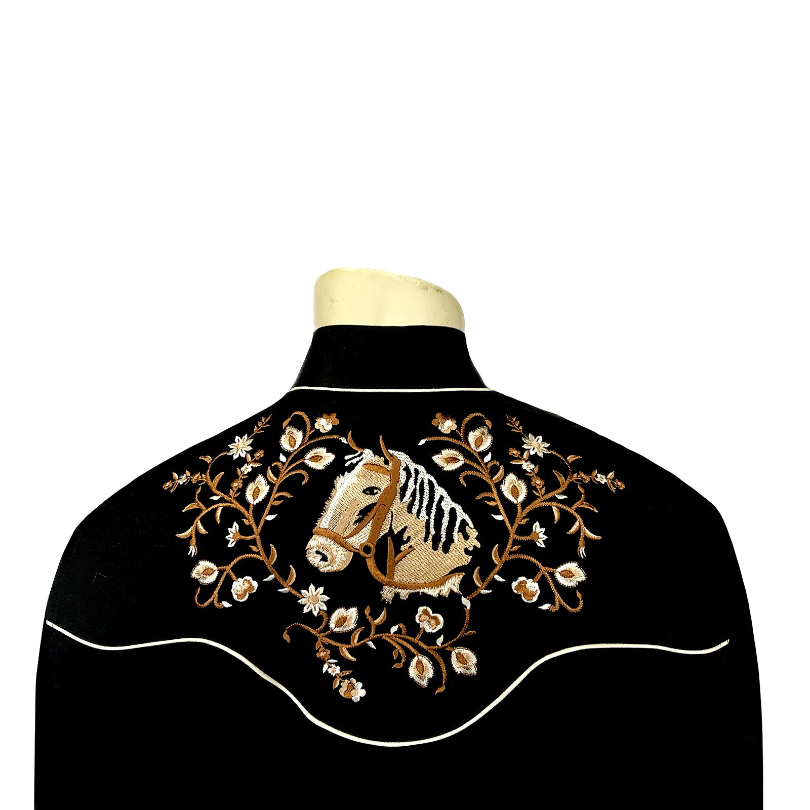 Men’s Vintage Horsehead & Floral Embroidered Western Shirt - Rockmount