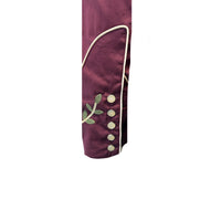 Men's Vintage Burgundy Floral Embroidered Western Shirt