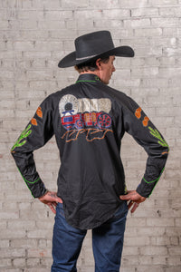 Men's Porter Wagoner Black Embroidered Western Shirt