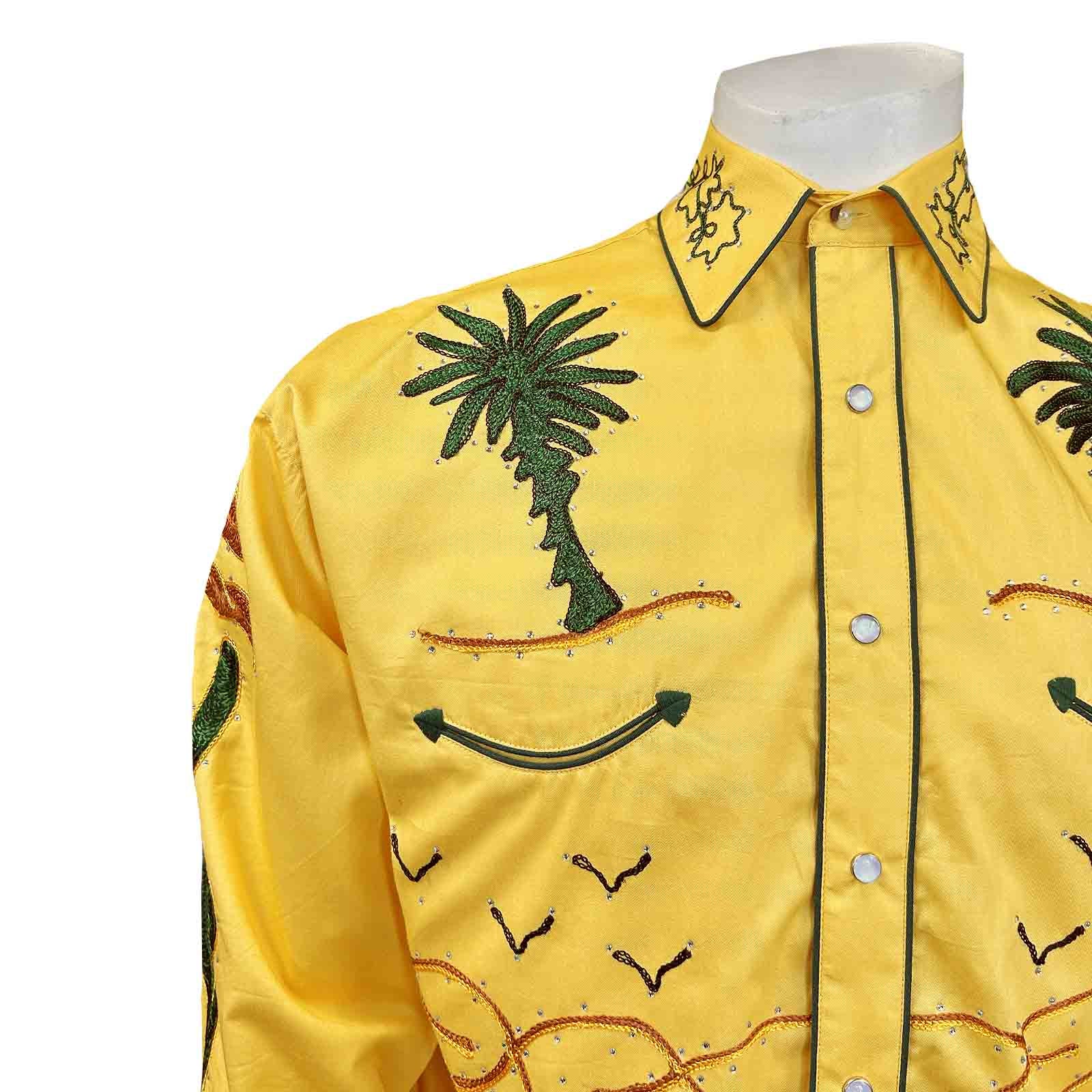 Men's Porter Wagoner Gold Embroidered Western Shirt - Rockmount
