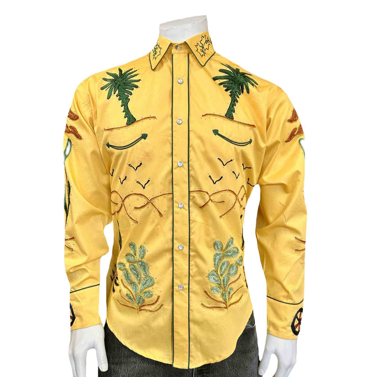 Men's Porter Wagoner Gold Embroidered Western Shirt - Rockmount
