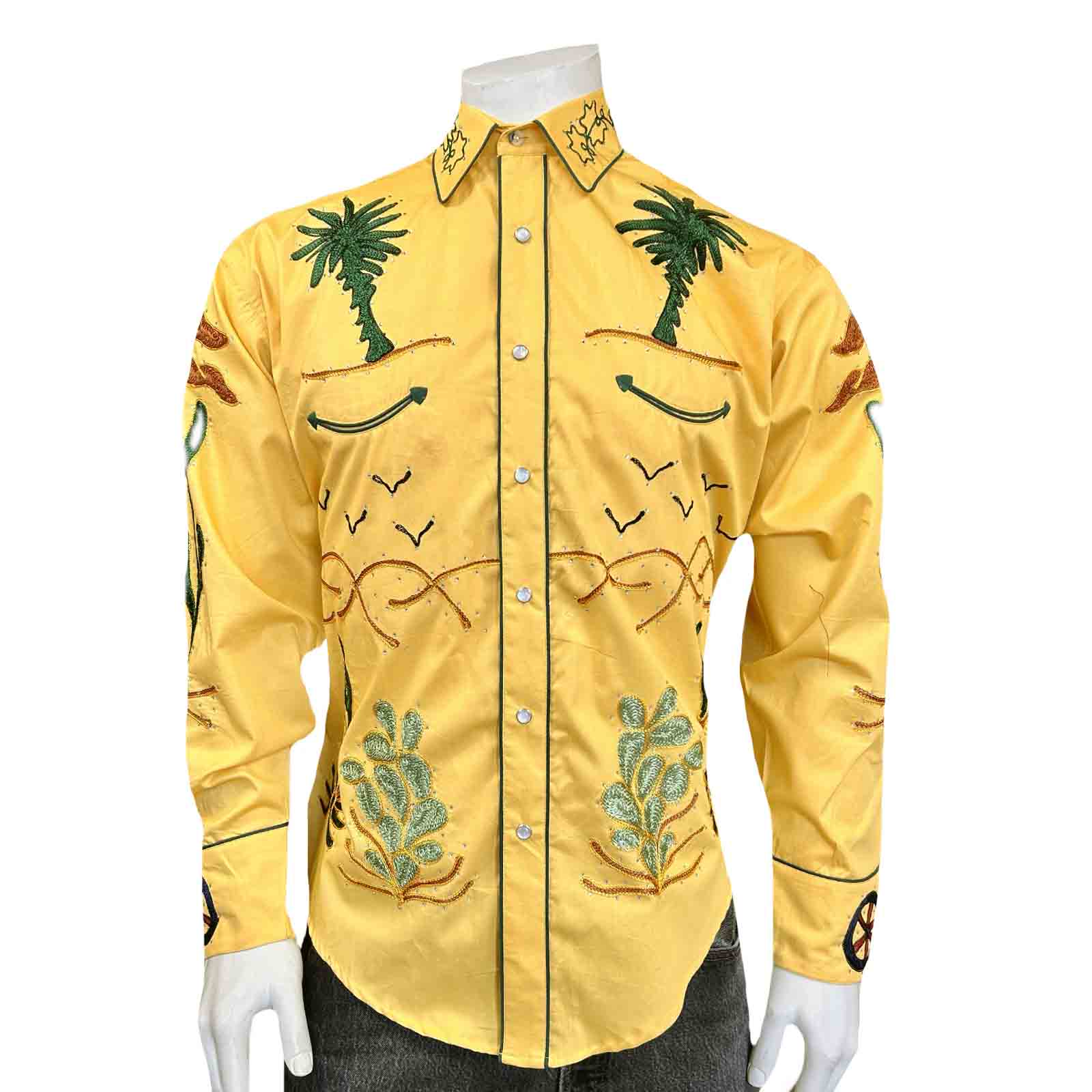 Men's Porter Wagoner Gold Embroidered Western Shirt - Rockmount