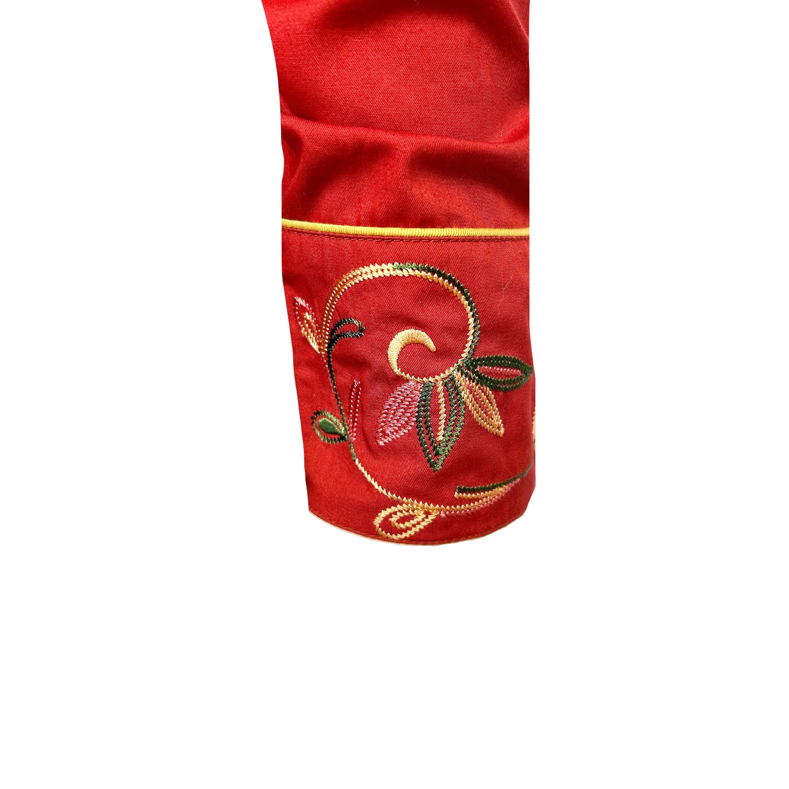 Men's Red Vintage Variegated Floral Embroidered Western Shirt - Rockmount