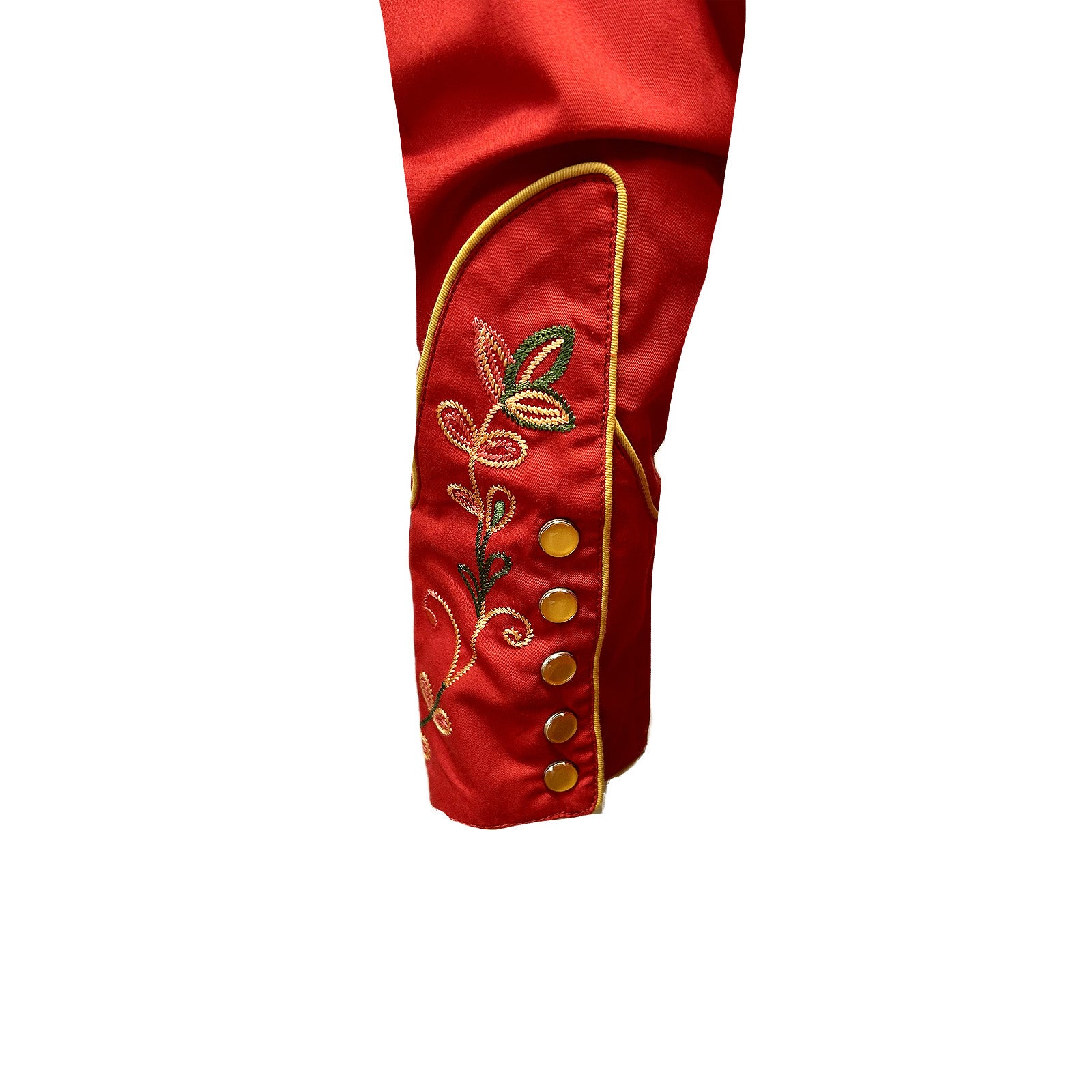 Men's Red Vintage Variegated Floral Embroidered Western Shirt - Rockmount