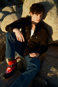 Men's Black Classic Quarter Horse Western Shirt by Rockmount Ranch Wear with embroidered western shirt details