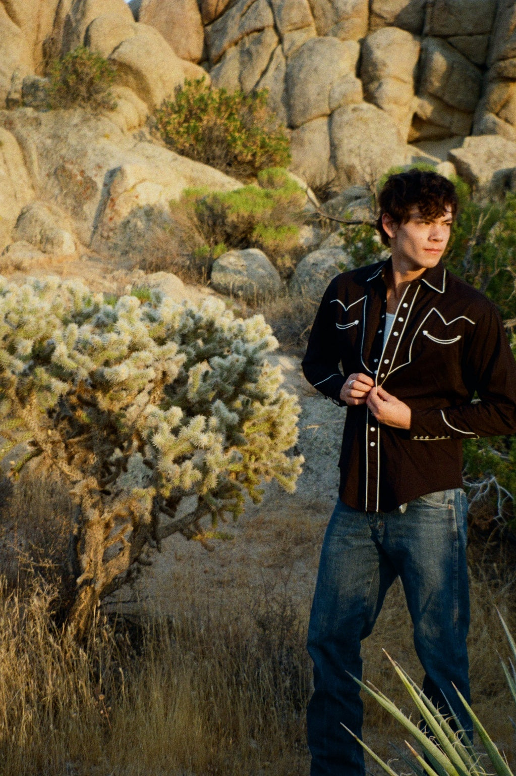 Men's Vintage Solid Black Western Shirt with Piped Lightning Yokes by Rockmount Ranch Wear, embroidered arrow smile pockets