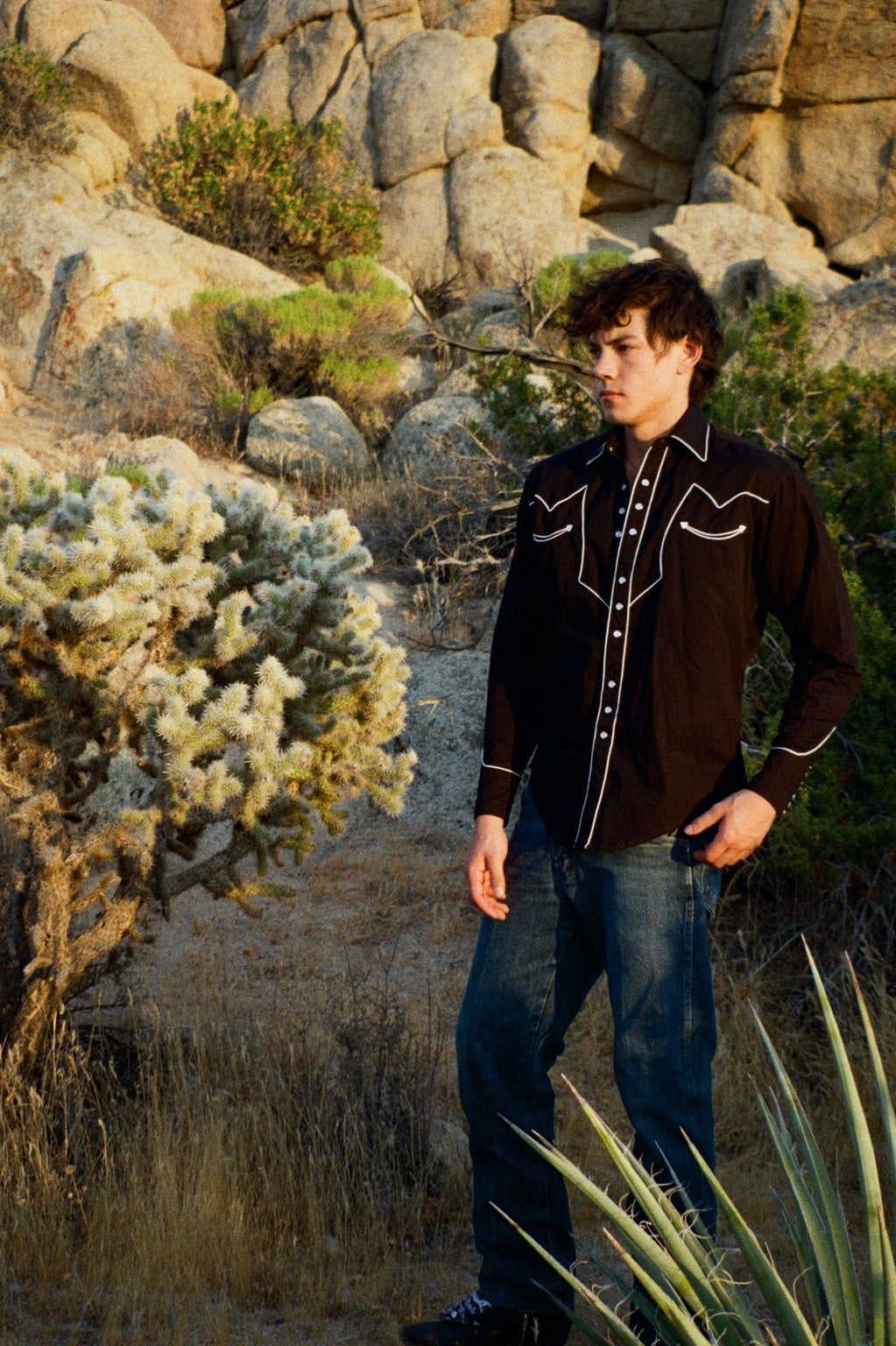 Men's Vintage Solid Black Western Shirt with Piped Lightning Yokes by Rockmount Ranch Wear, snap front