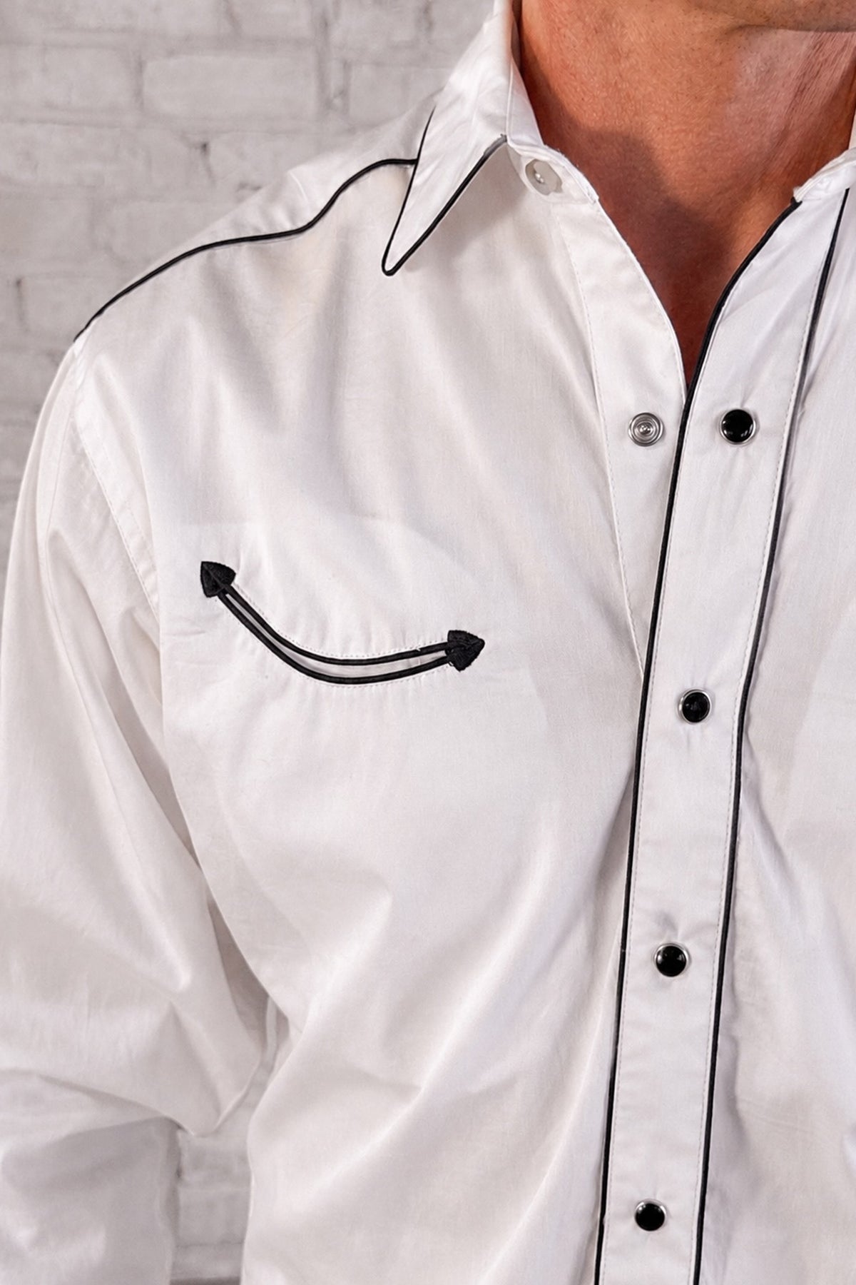Men's Signature Solid White Western Shirt with Smile Pockets by Rockmount Ranch Wear, snap button shirt