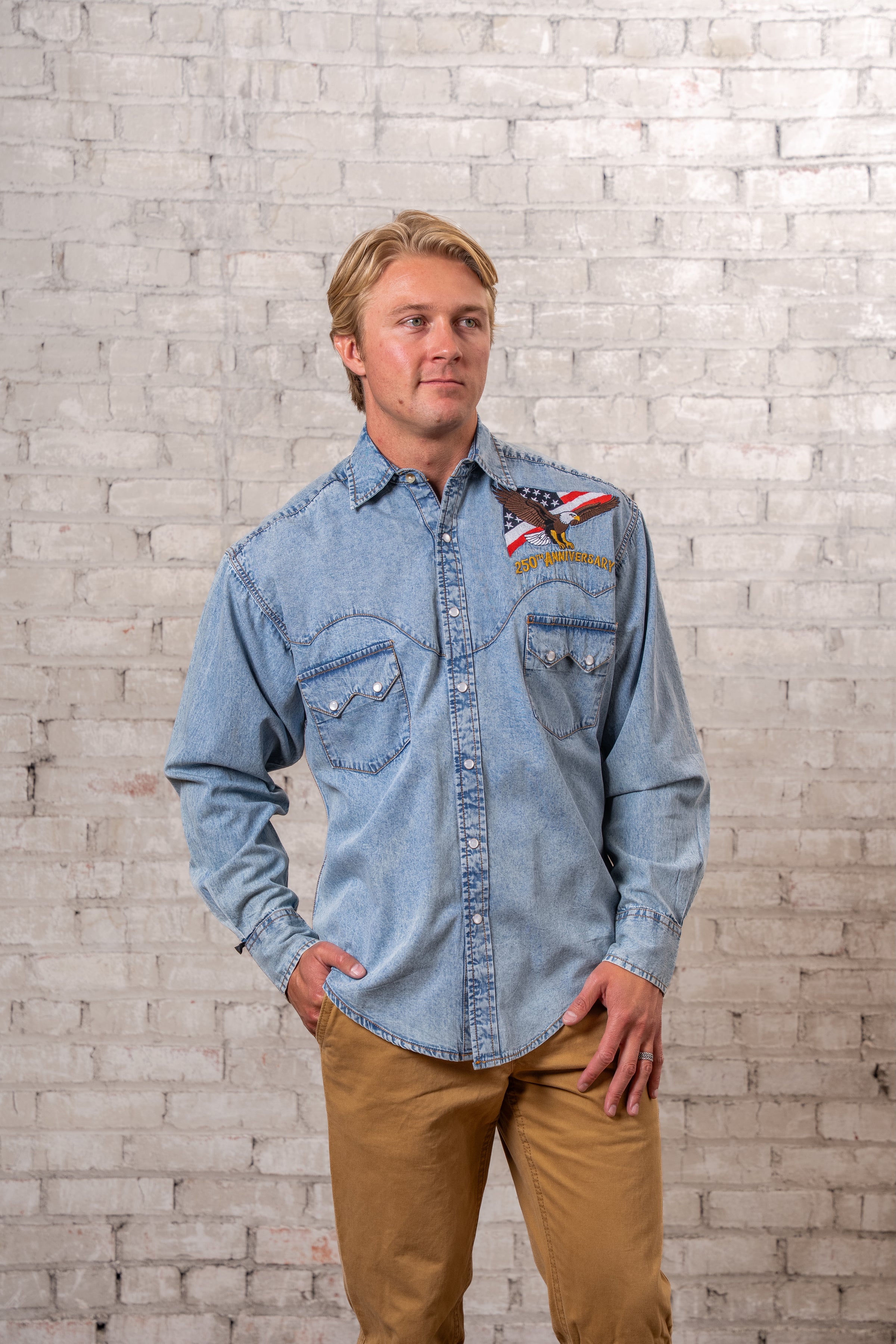 Men's USA 250th - America the Beautiful Embroidered Western Shirt