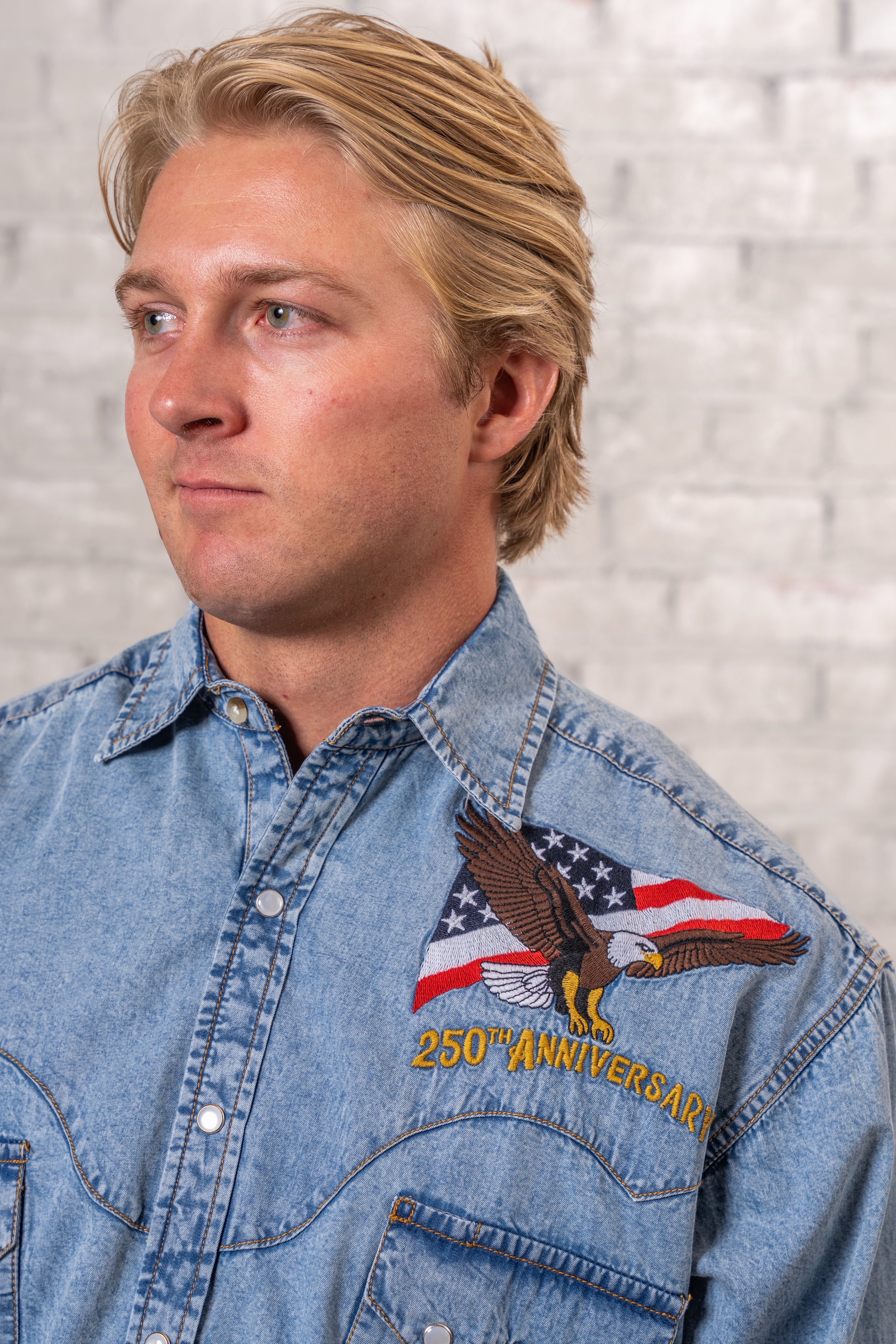 Men's USA 250th - America the Beautiful Embroidered Western Shirt