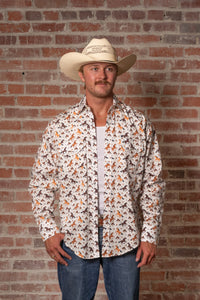 Men's Horse Print Western Shirt