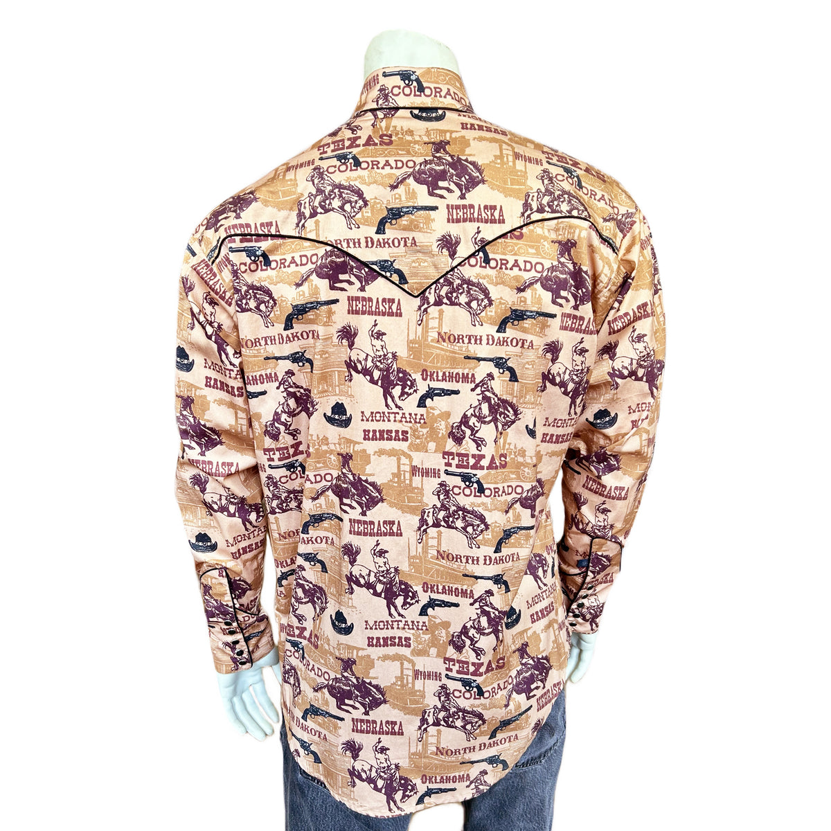 Men's Vintage Brown States Western Shirt