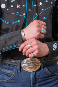 Men's Black Out of This World Embroidered Western Shirt
