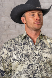 Men's Deadwood Saloon Print Western Shirt
