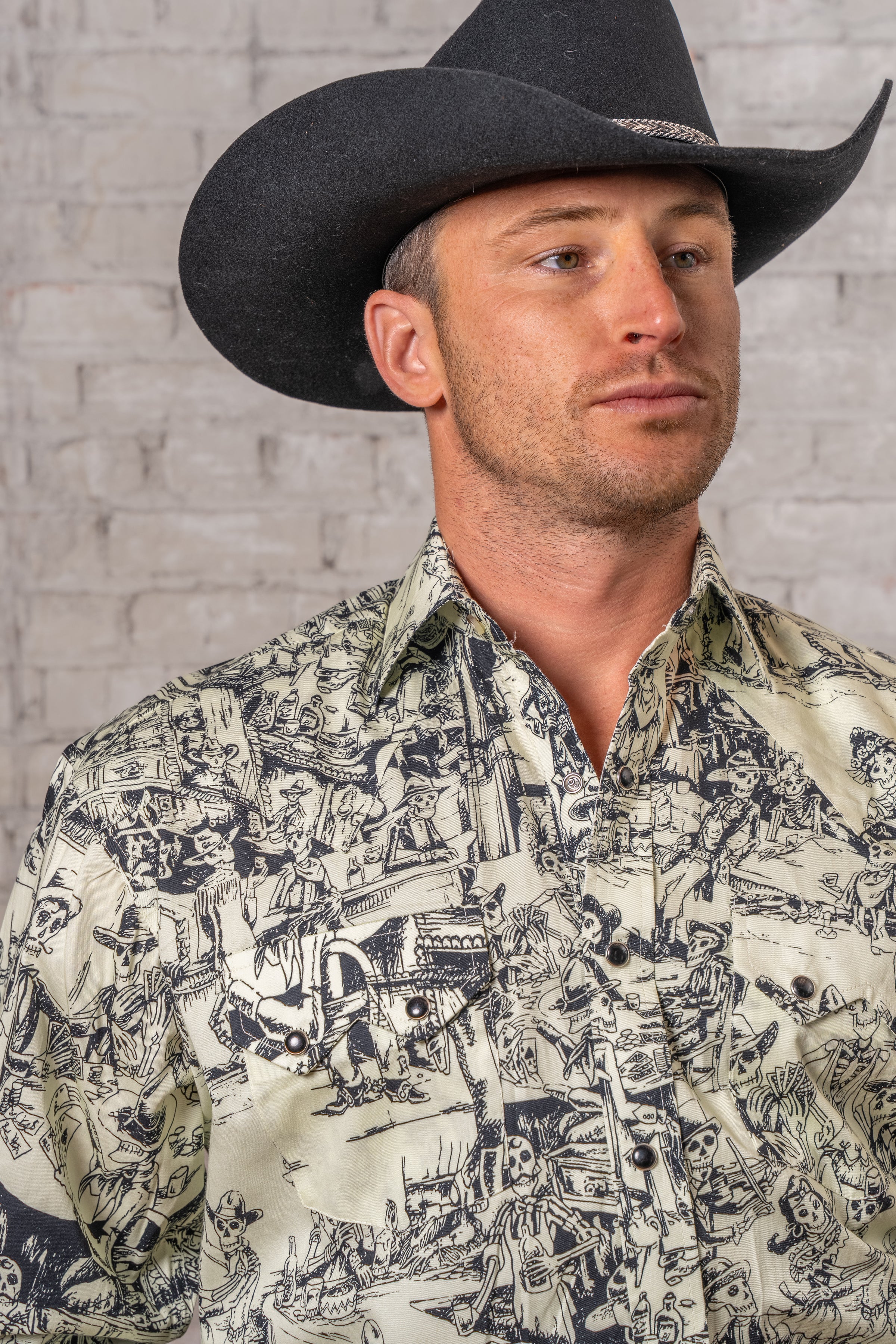 Men's Deadwood Saloon Print Western Shirt