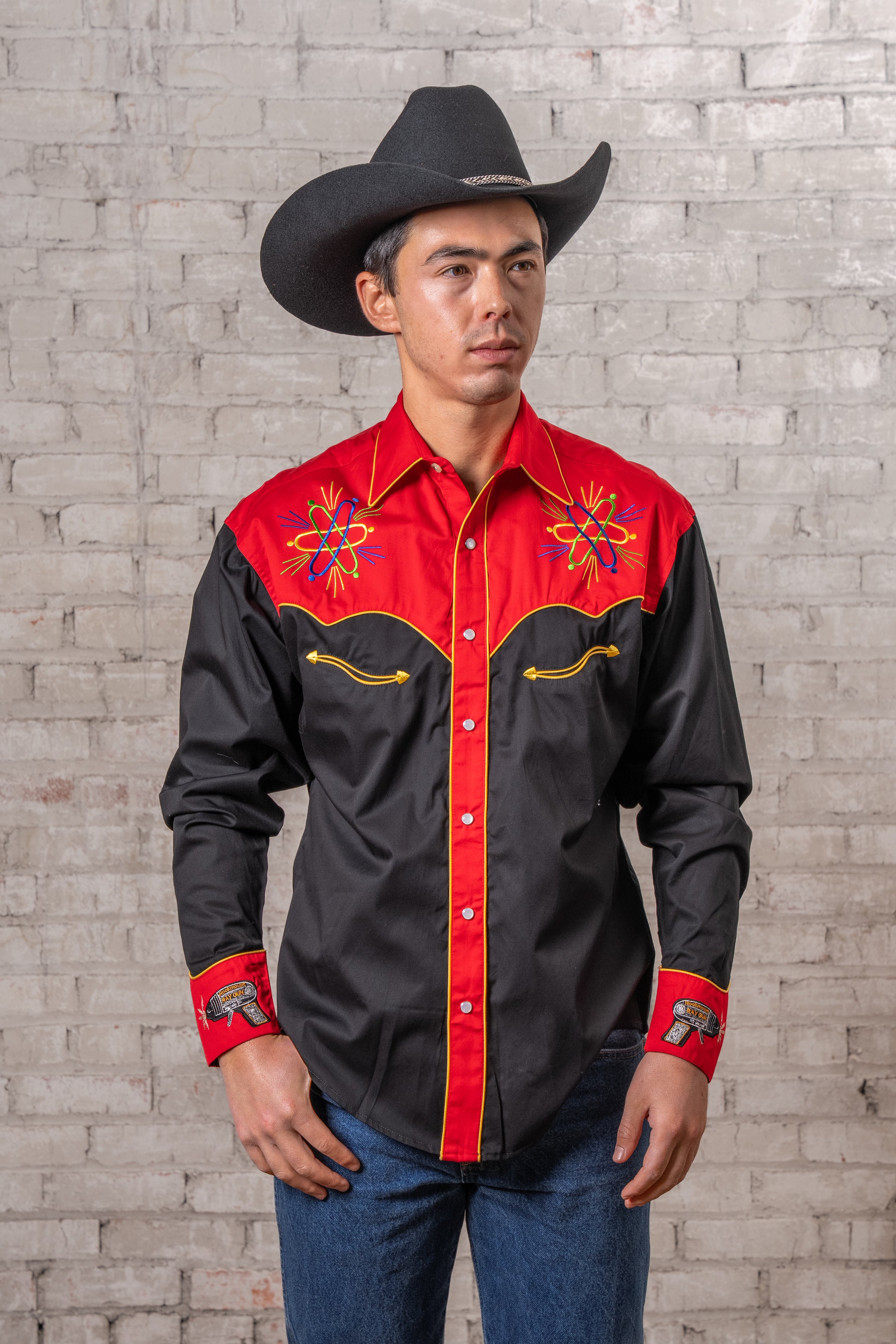 Men's 2-Tone Atomic Cowboy Embroidered Western Shirt