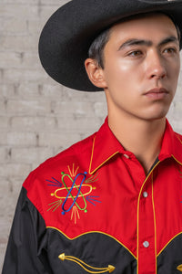 Men's 2-Tone Atomic Cowboy Embroidered Western Shirt
