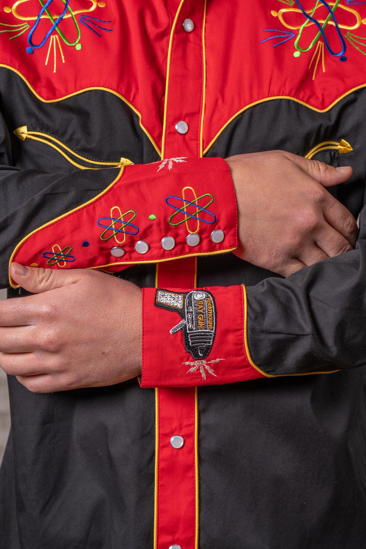 Men's 2-Tone Atomic Cowboy Embroidered Western Shirt