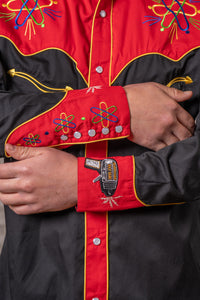 Men's 2-Tone Atomic Cowboy Embroidered Western Shirt