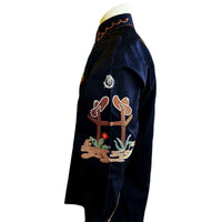 Men's Black Cactus & Cowboy Boots Embroidered Western Shirt - Rockmount