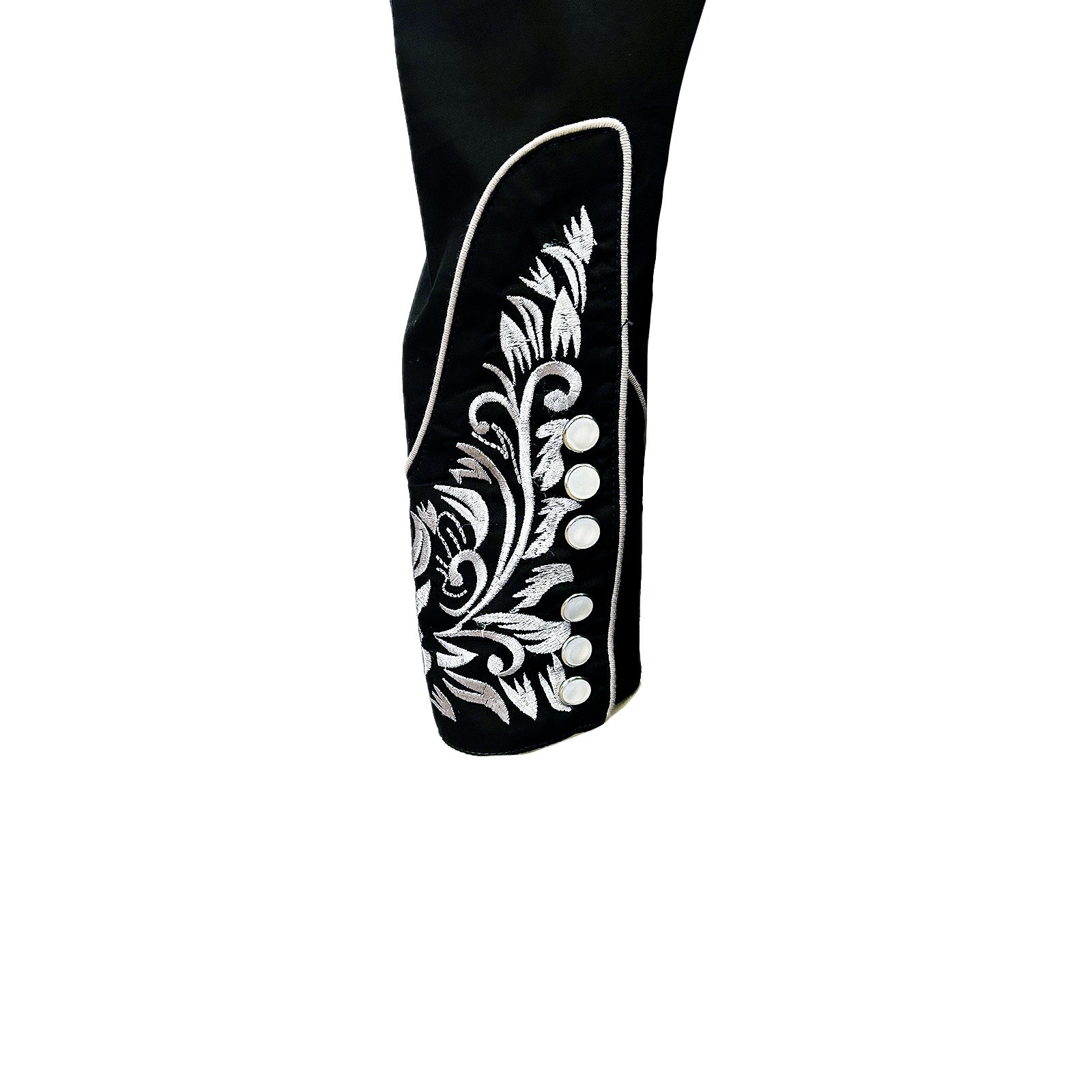Men's Vintage Black & Silver Tooling Embroidered Western Shirt - Rockmount