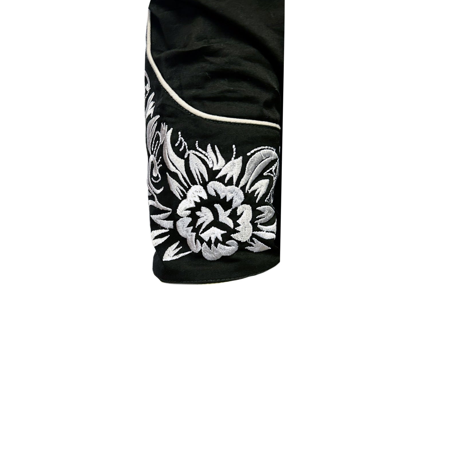 Men's Vintage Black & Silver Tooling Embroidered Western Shirt - Rockmount