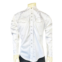 Men's Vintage White-on-White Tooling Embroidered Western Shirt - Rockmount