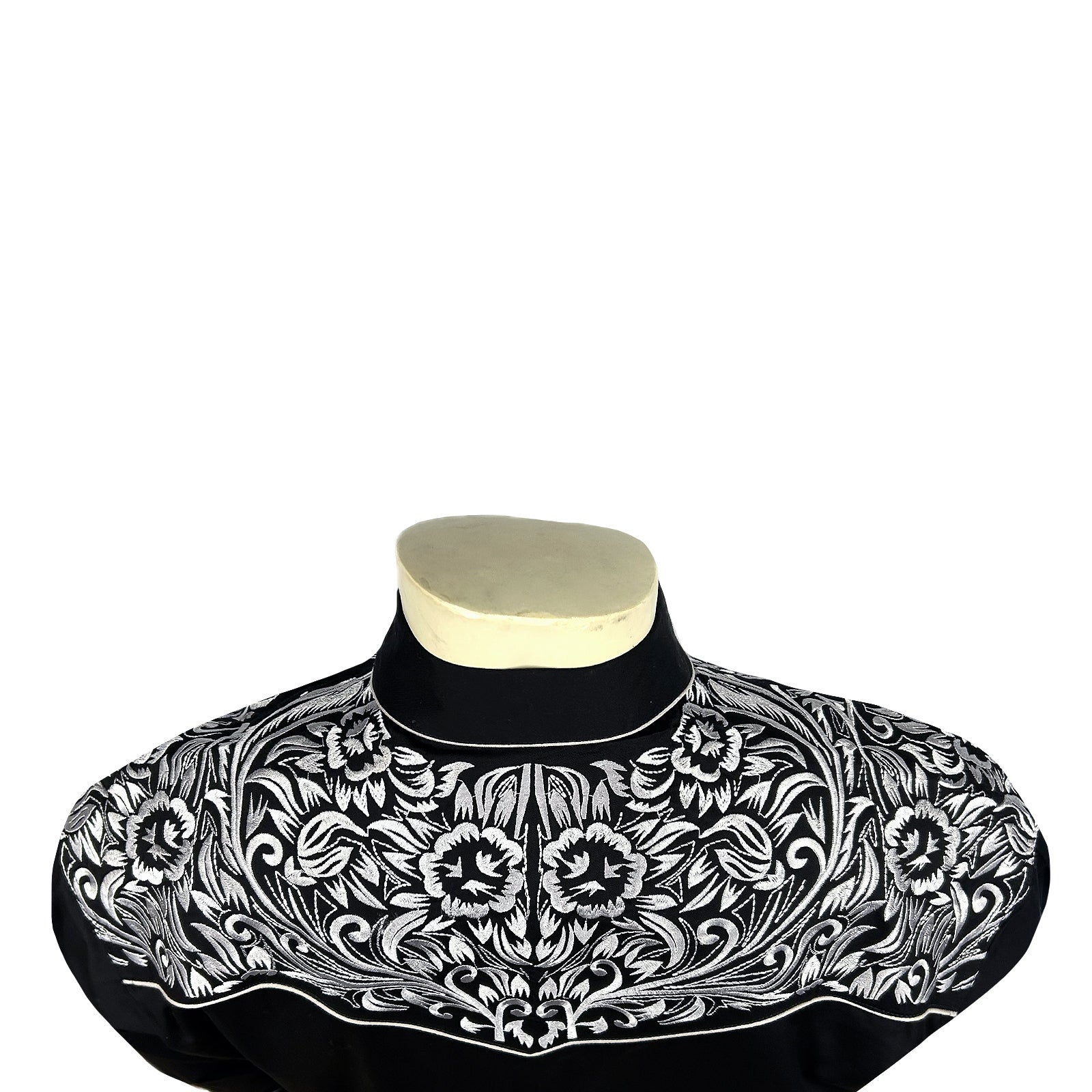 Men's Vintage Black & Silver Tooling Embroidered Western Shirt - Rockmount