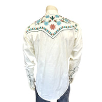 Men’s Ivory Agave Cactus Floral Embroidered Western Shirt - Rockmount