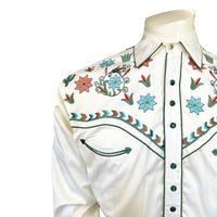 Men’s Ivory Agave Cactus Floral Embroidered Western Shirt - Rockmount