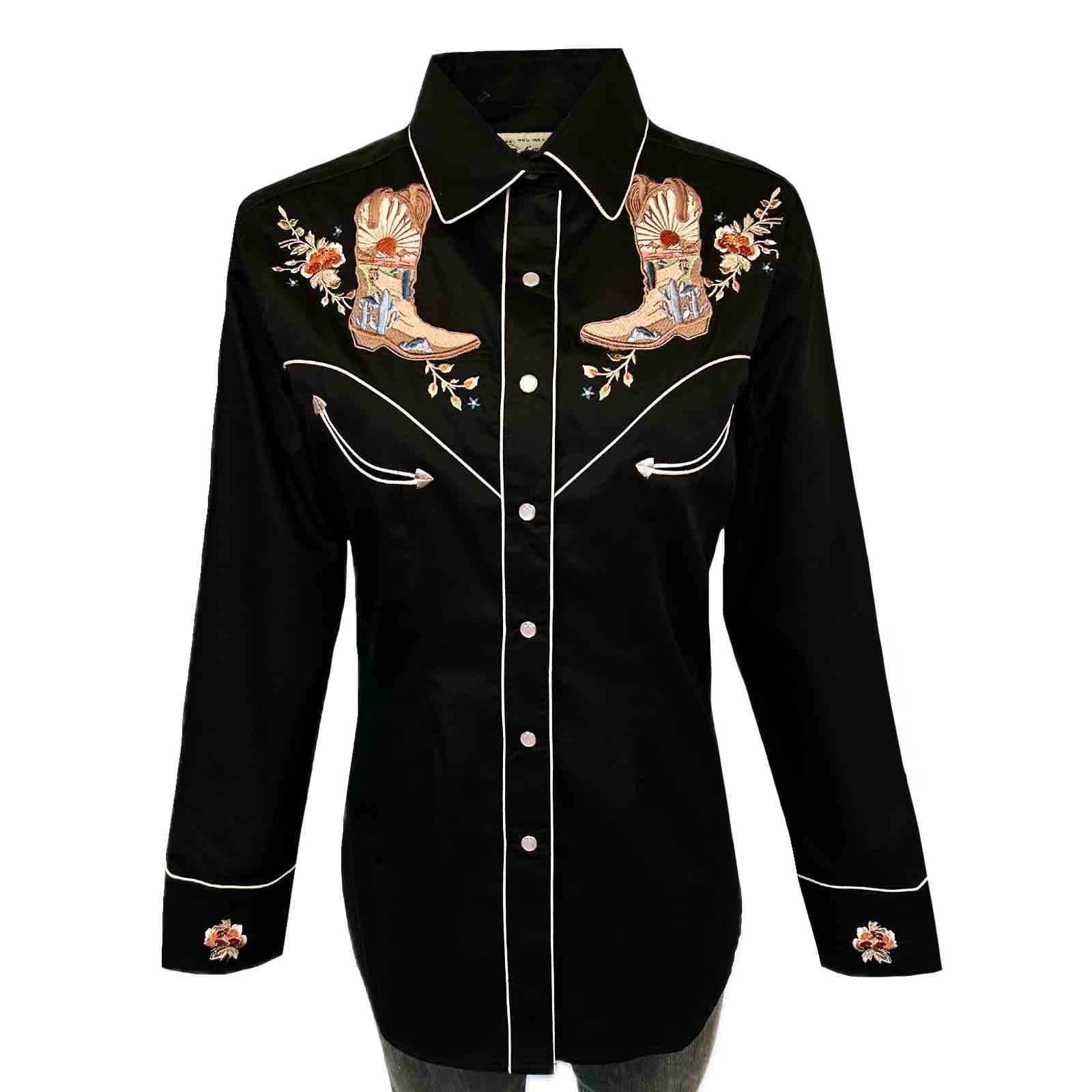 Women’s Sunrise Boot & Floral Embroidered Western Shirt - Rockmount