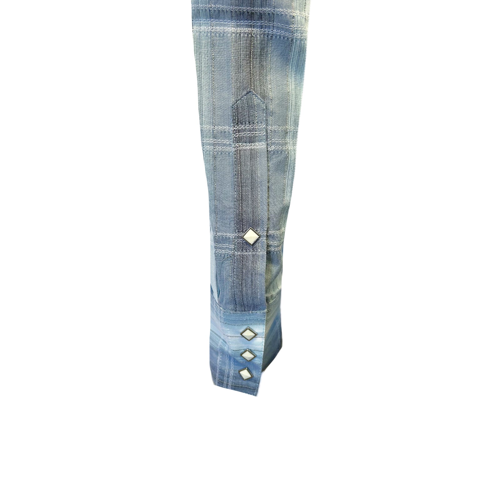 Men's Classic Slate Blue Ombre Stripe Sawtooth Western Shirt - Rockmount